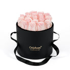 Black box with pink roses and 'Only Roses' branding on a white background