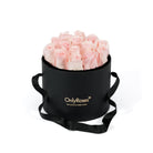 Black box with pink roses and 'Only Roses' branding on a white background