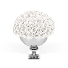 Decorative vase with white roses on a white background
