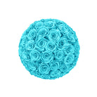 Turquoise rose ball on a white background