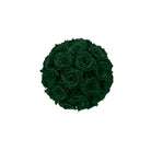 Ball of dark green roses on a white background