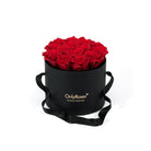 Black box with red roses and 'Only Roses' branding on a white background